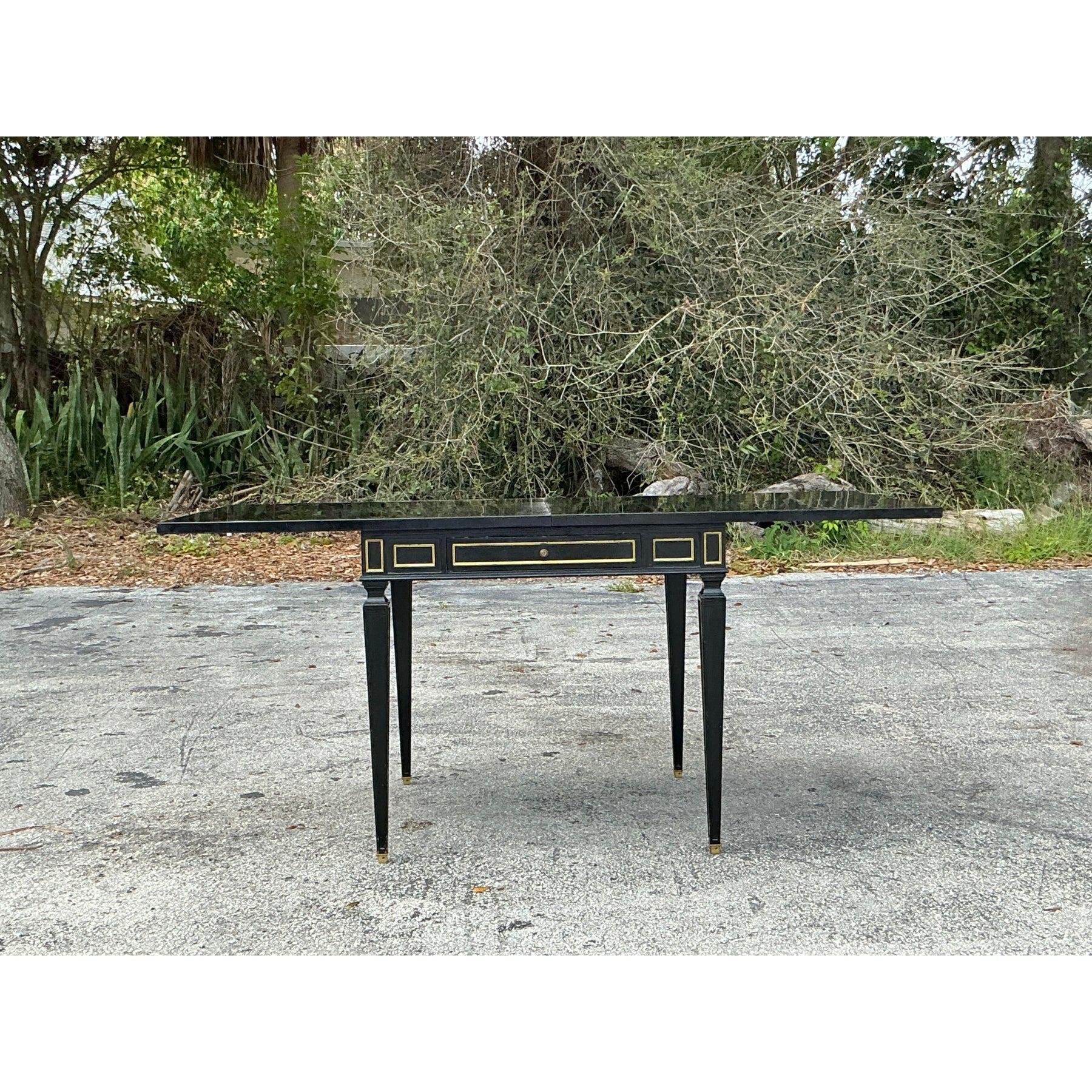 Vintage Regency Gilt Tipped Flip Top Game Table For Sale 1