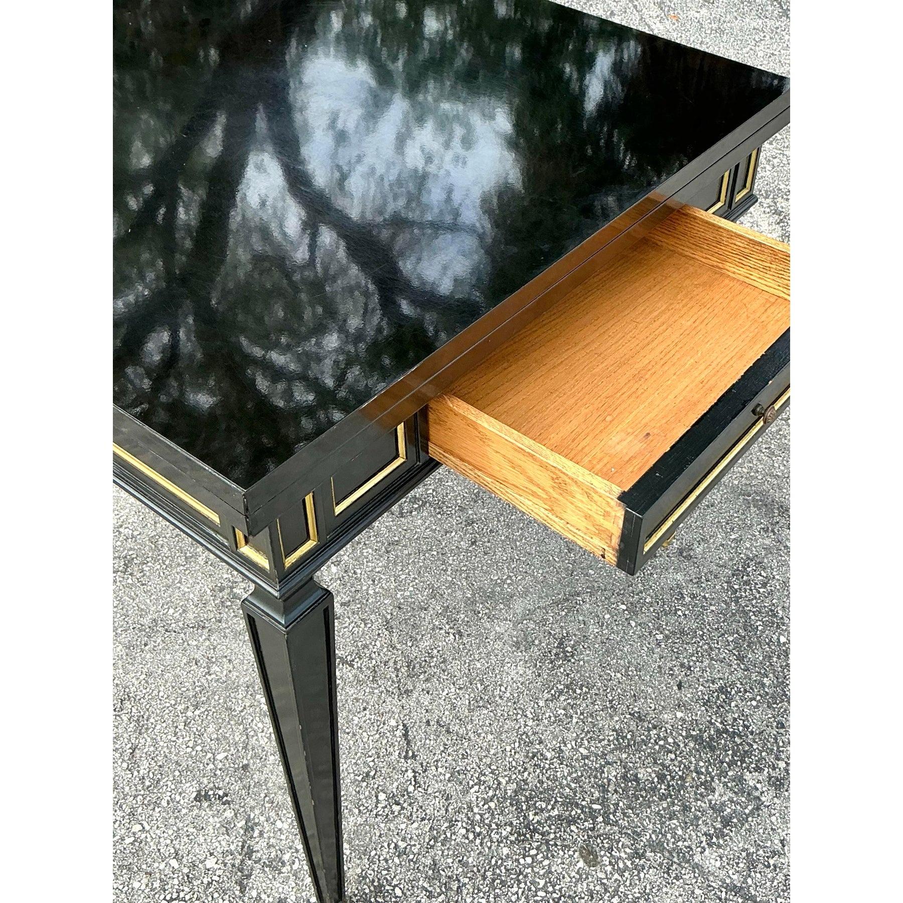 Vintage Regency Gilt Tipped Flip Top Game Table For Sale 3