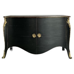 Commode française vintage de style Régence à pointes dorées