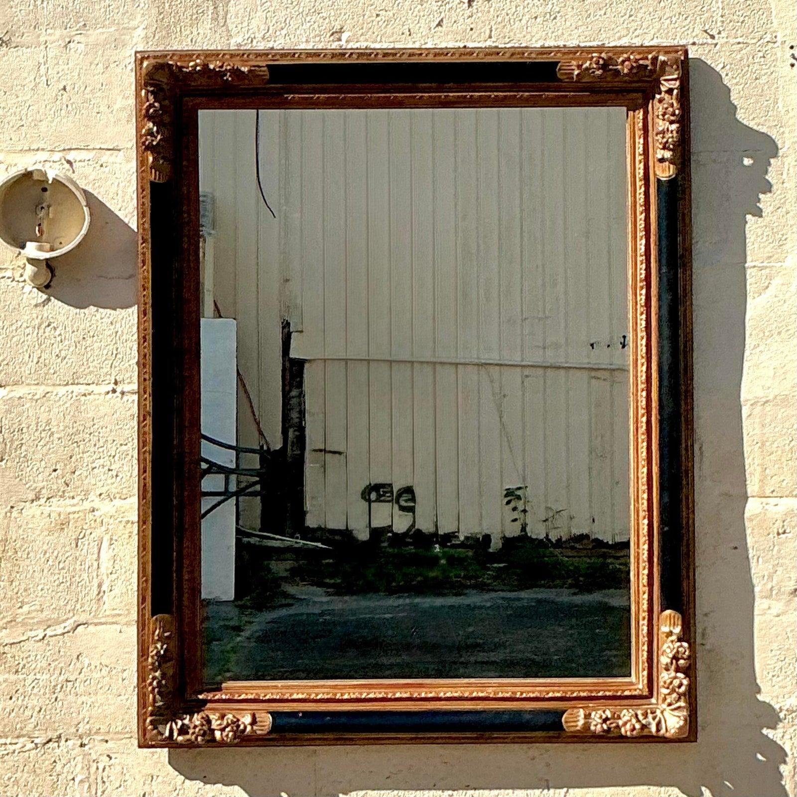 Miroir vintage Regency doré à pointes Bon état - En vente à west palm beach, FL