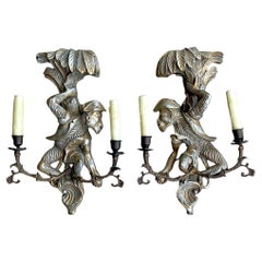 Vintage Regency vergoldete Spitze Affe Sconces - ein Paar