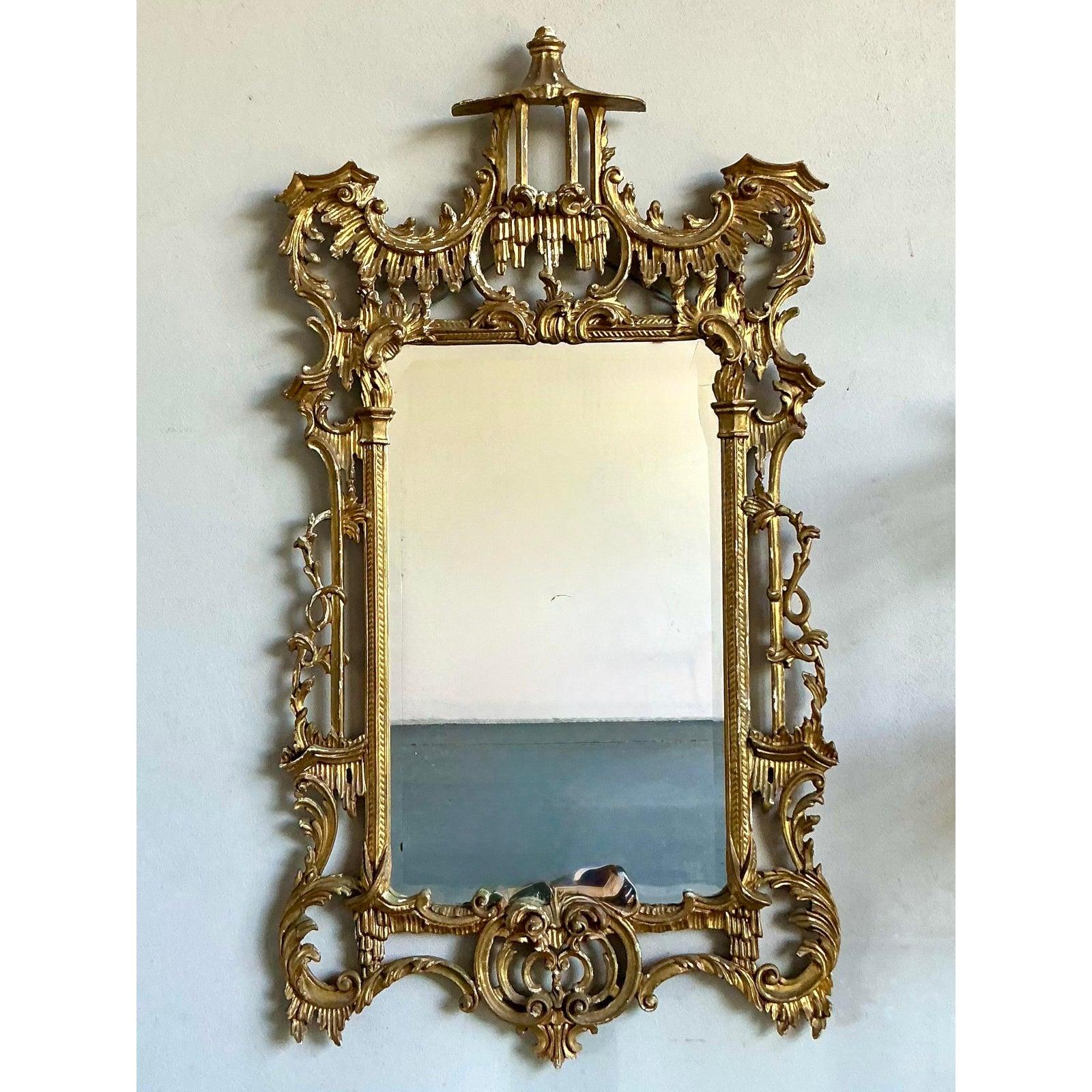 XX secolo Specchio a pagoda dorato d'epoca Regency in vendita