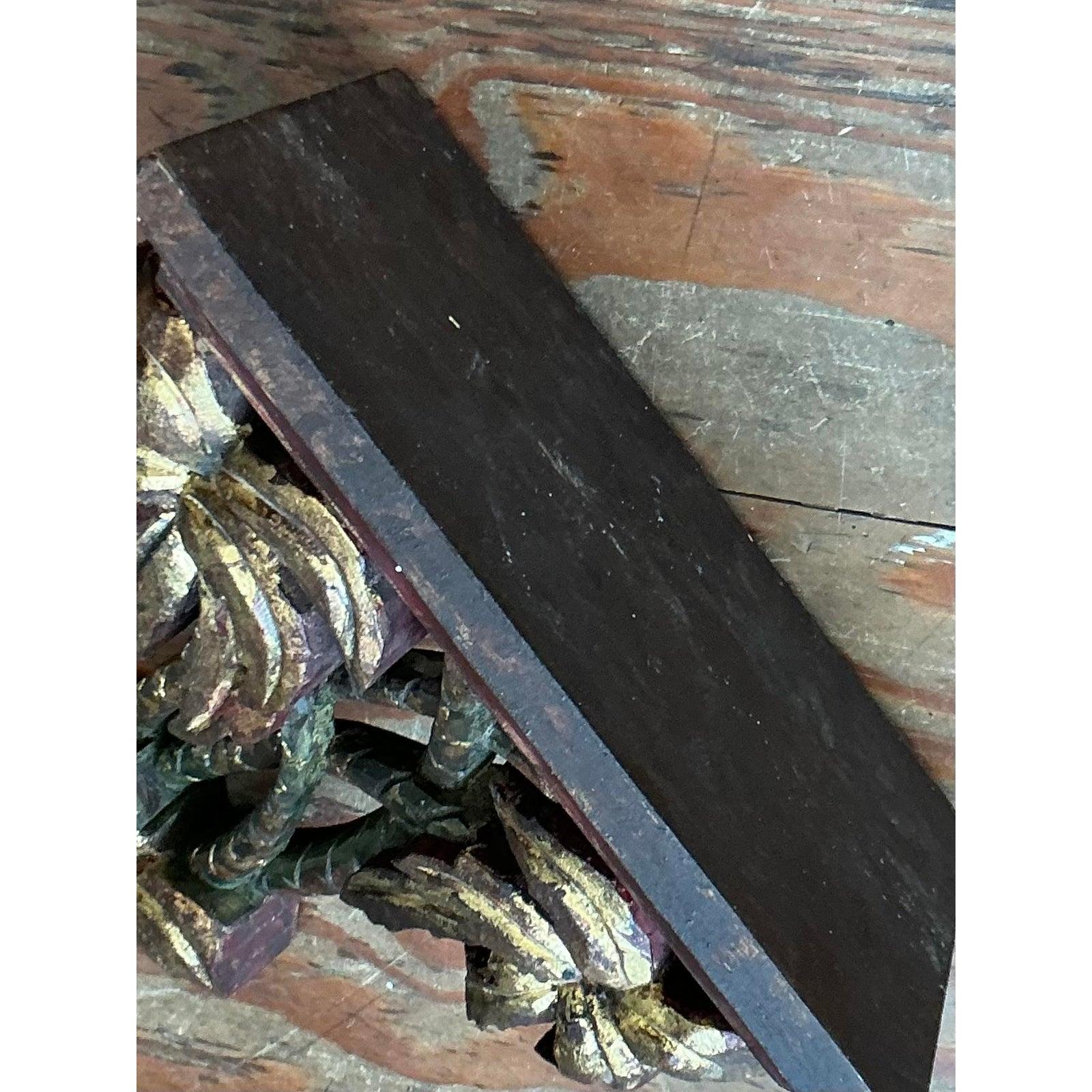 Vintage Regency Vergoldete Palmenhalterungen - ein Paar (Vergoldetes Holz) im Angebot