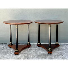 Vintage Regency Gilt Tipped Side Tables - A Pair