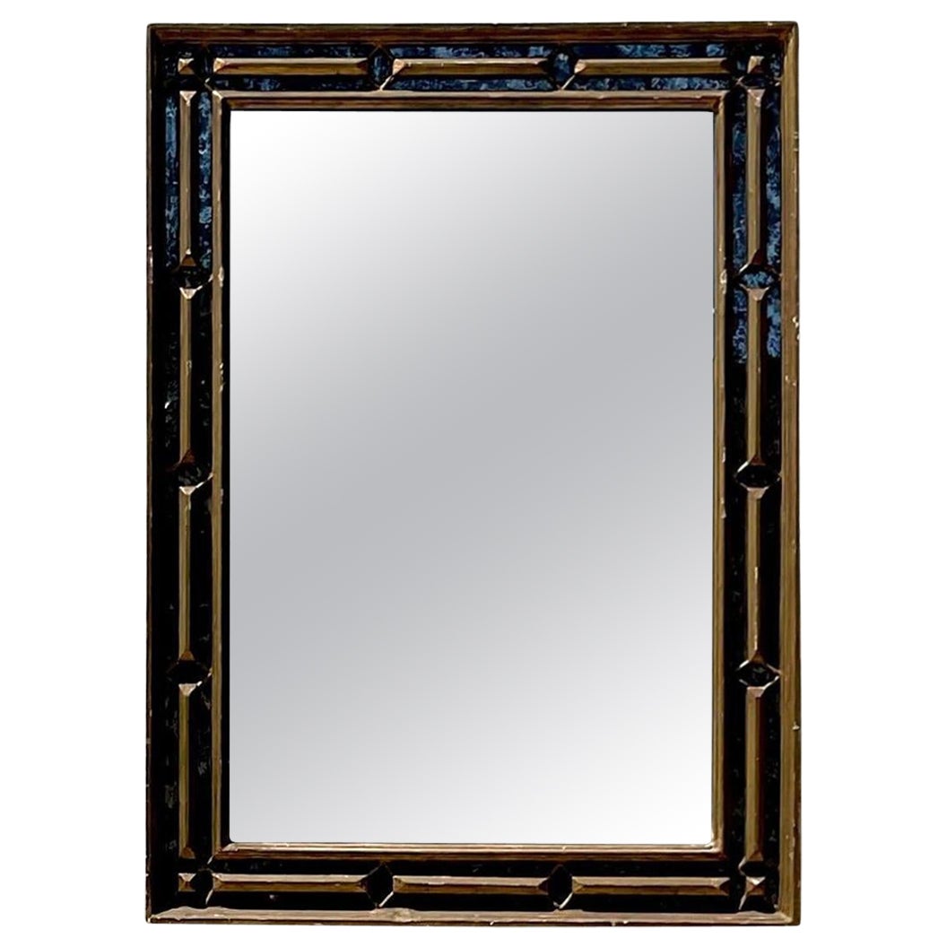 Vintage Regency Gilt Tipped Smoked Glass Frame Mirror