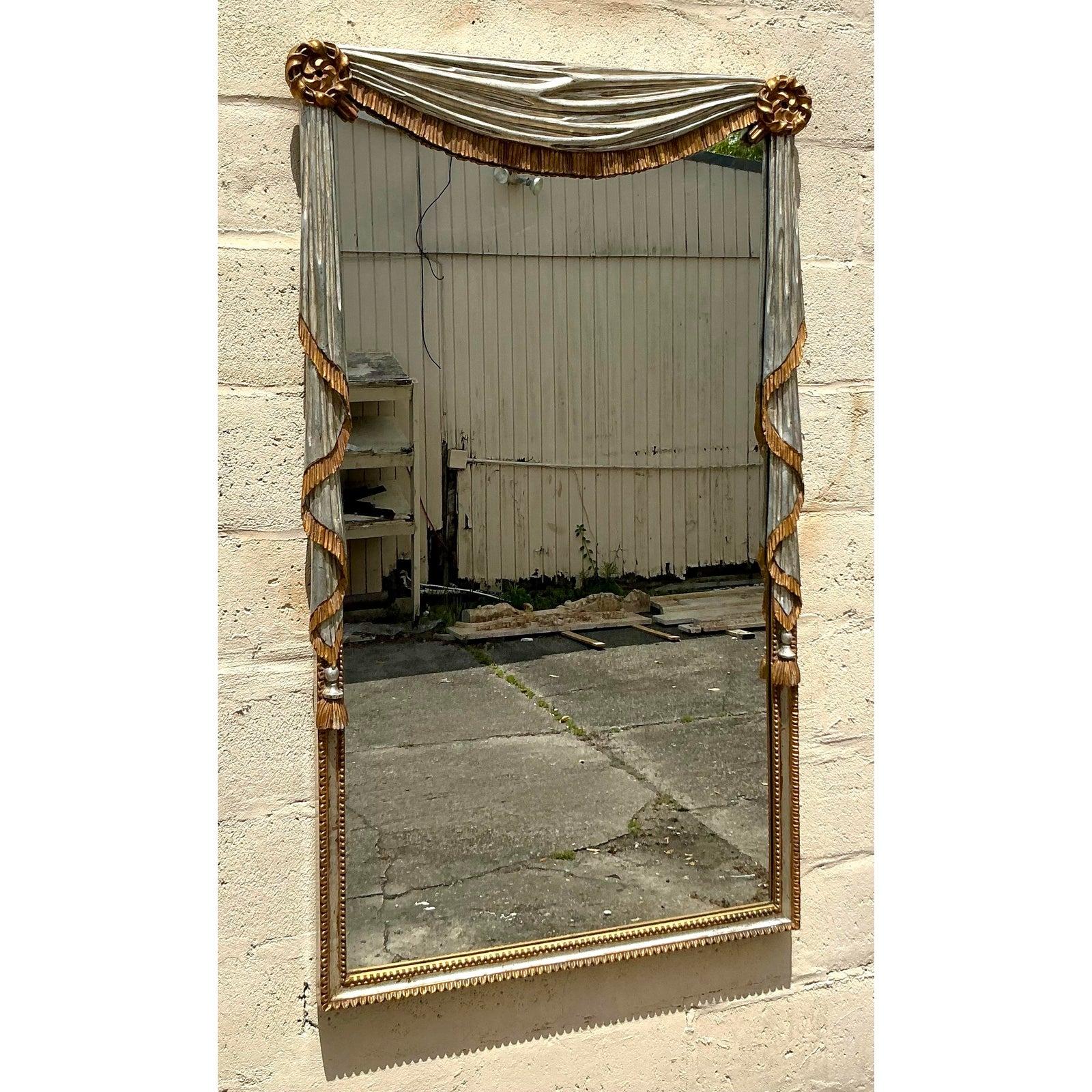 Miroir de style Régence à pointes dorées en vente 1