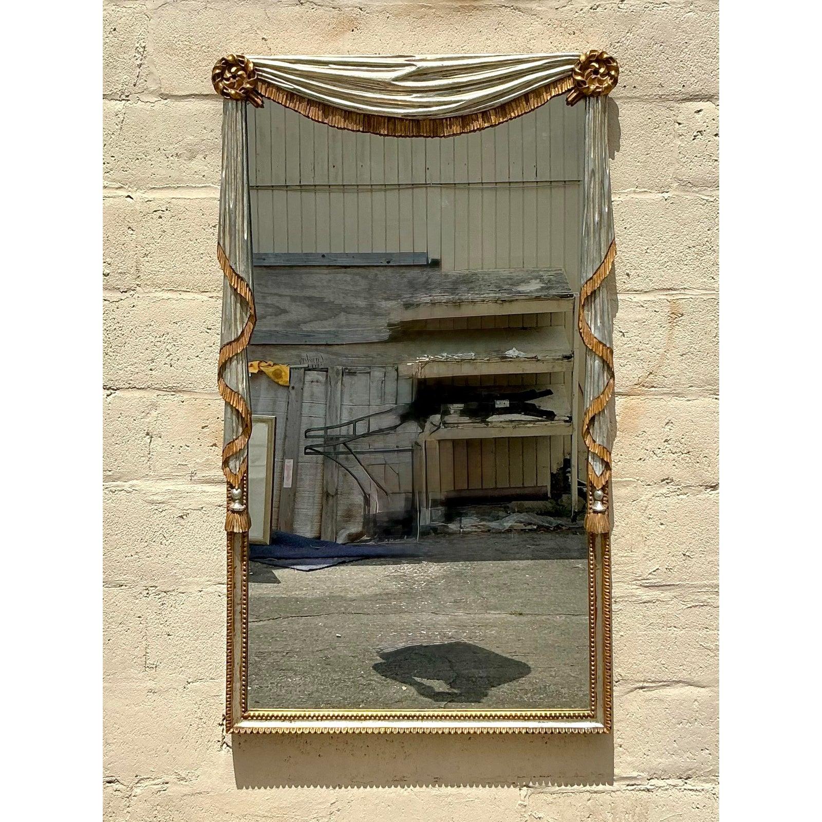 Miroir de style Régence à pointes dorées en vente 2
