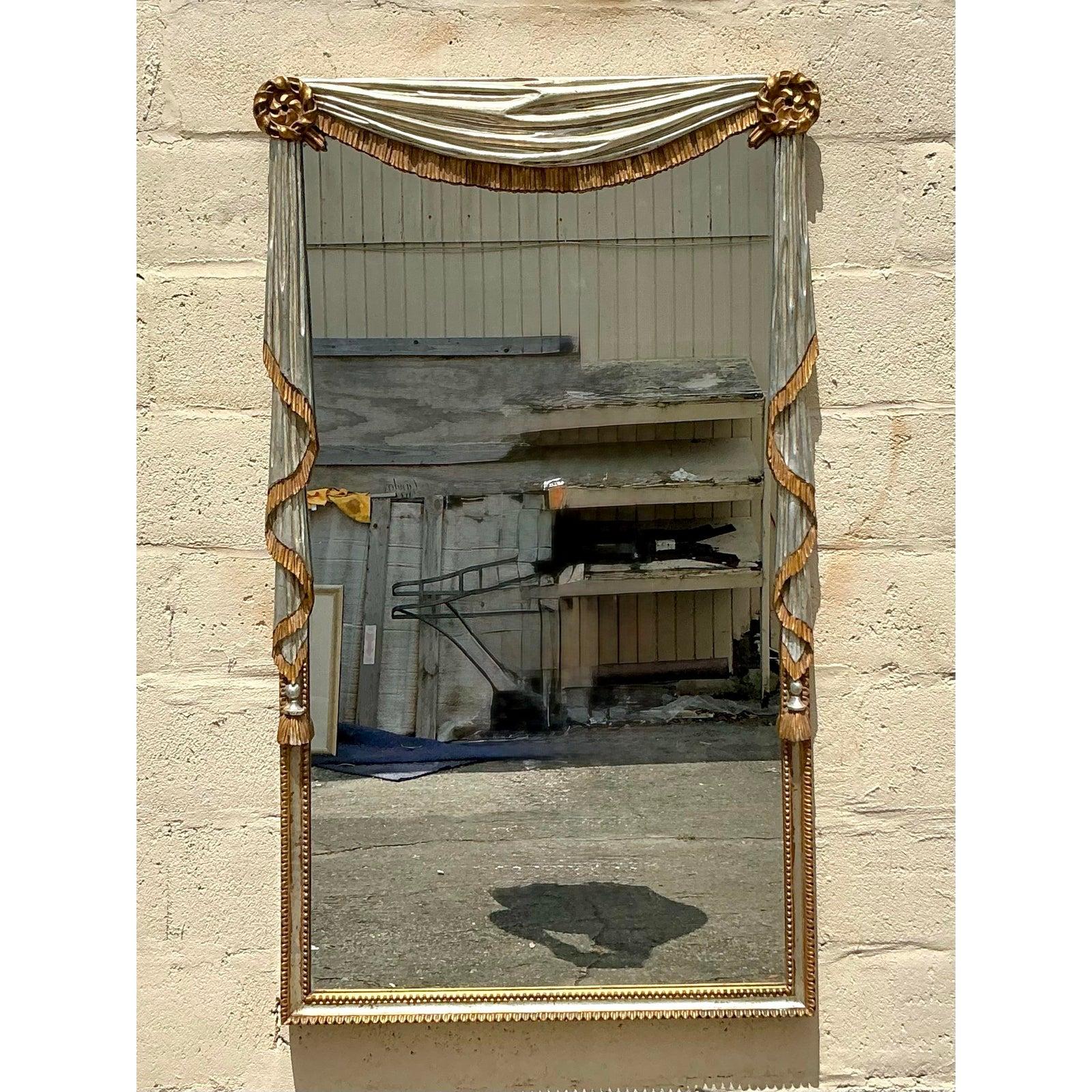 Miroir de style Régence à pointes dorées en vente 3