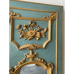 Vintage Regency Gilt Tipped Trumeau Mirror