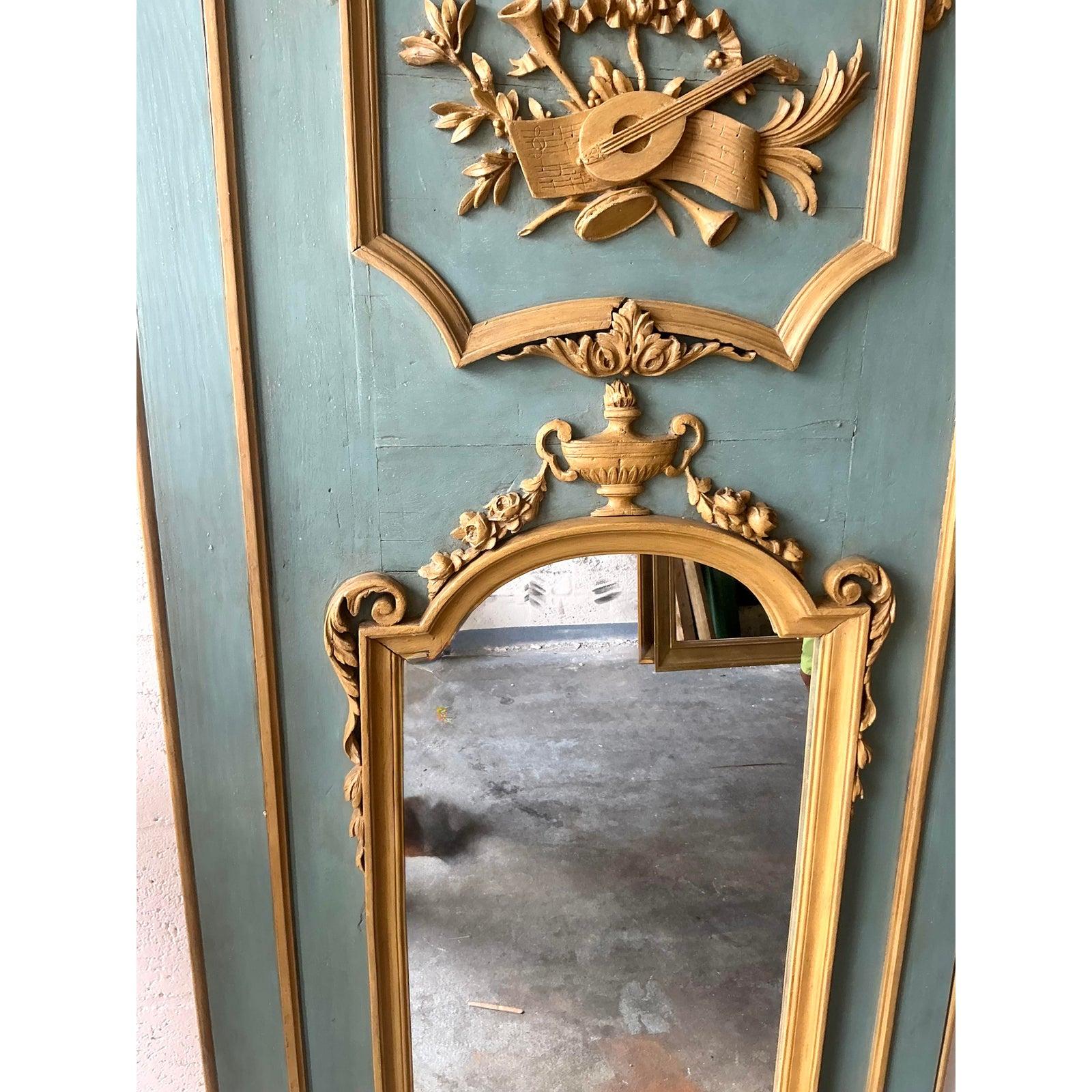 Espejo Trumeau Vintage Regency Punta Dorada Barroco en venta