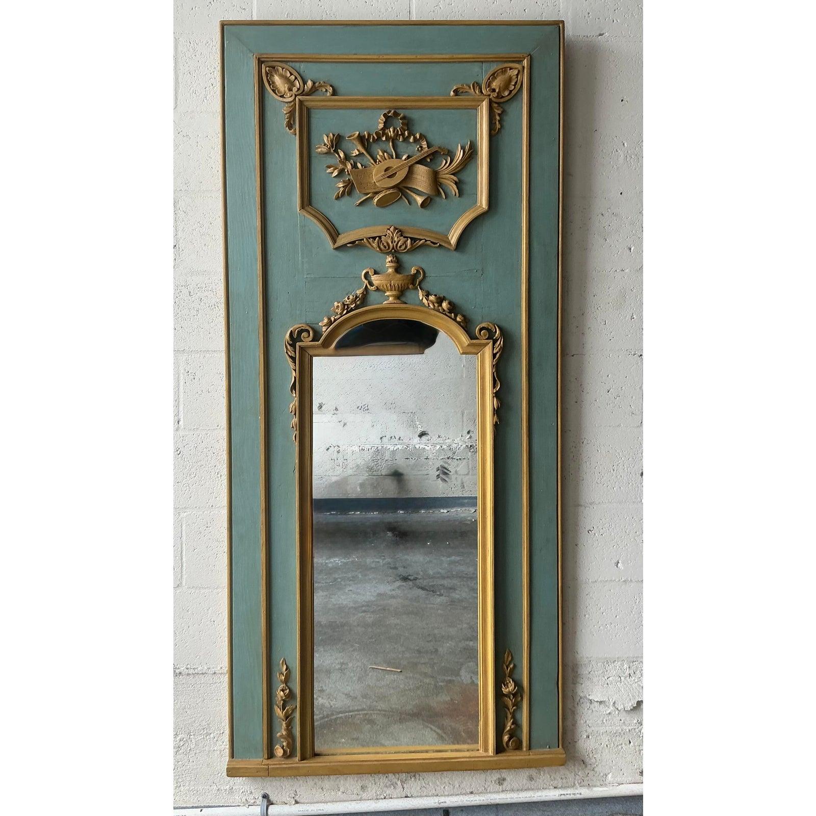 Espejo Trumeau Vintage Regency Punta Dorada en Bueno estado para la venta en West Palm Beach, FL