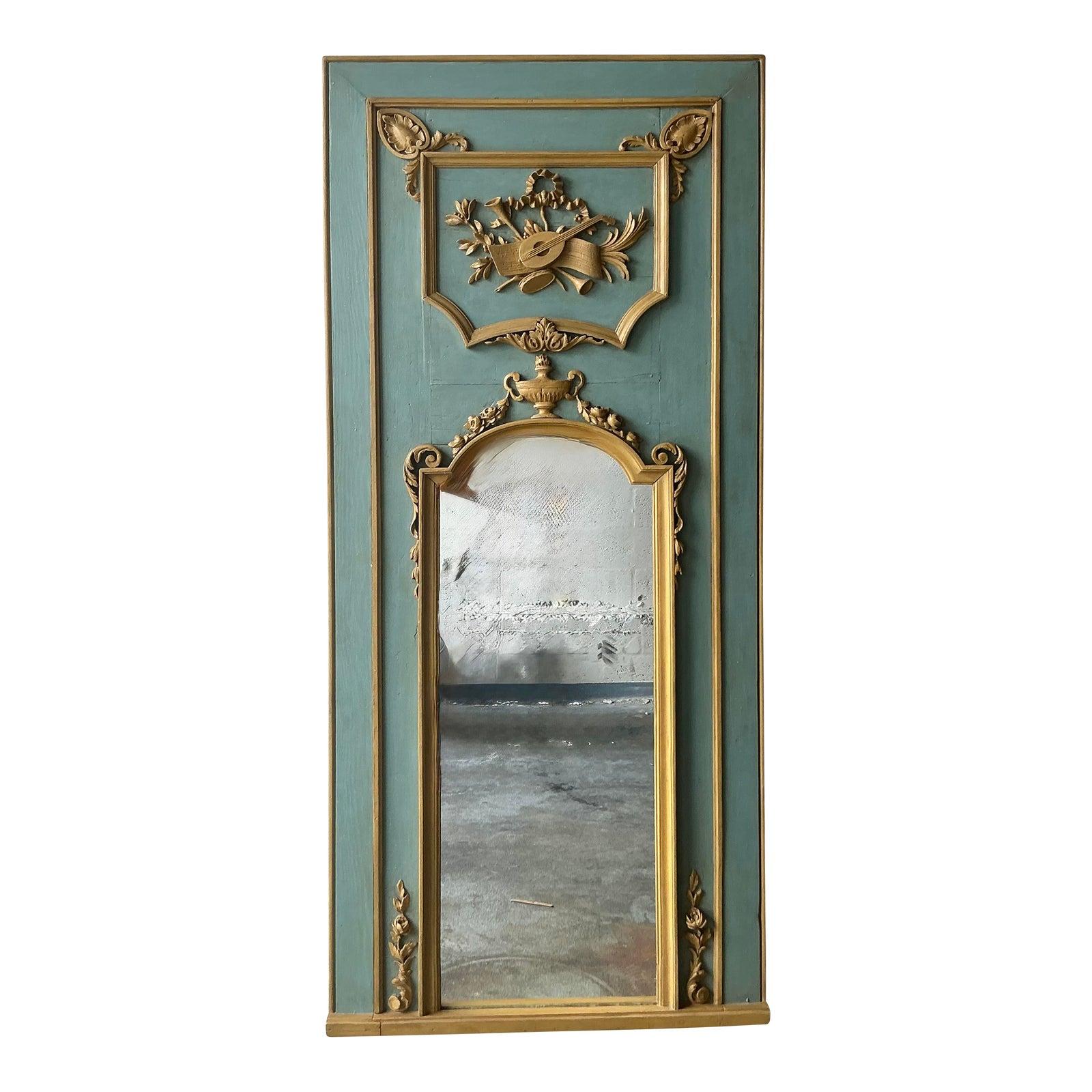 Espejo Trumeau Vintage Regency Punta Dorada en venta 1