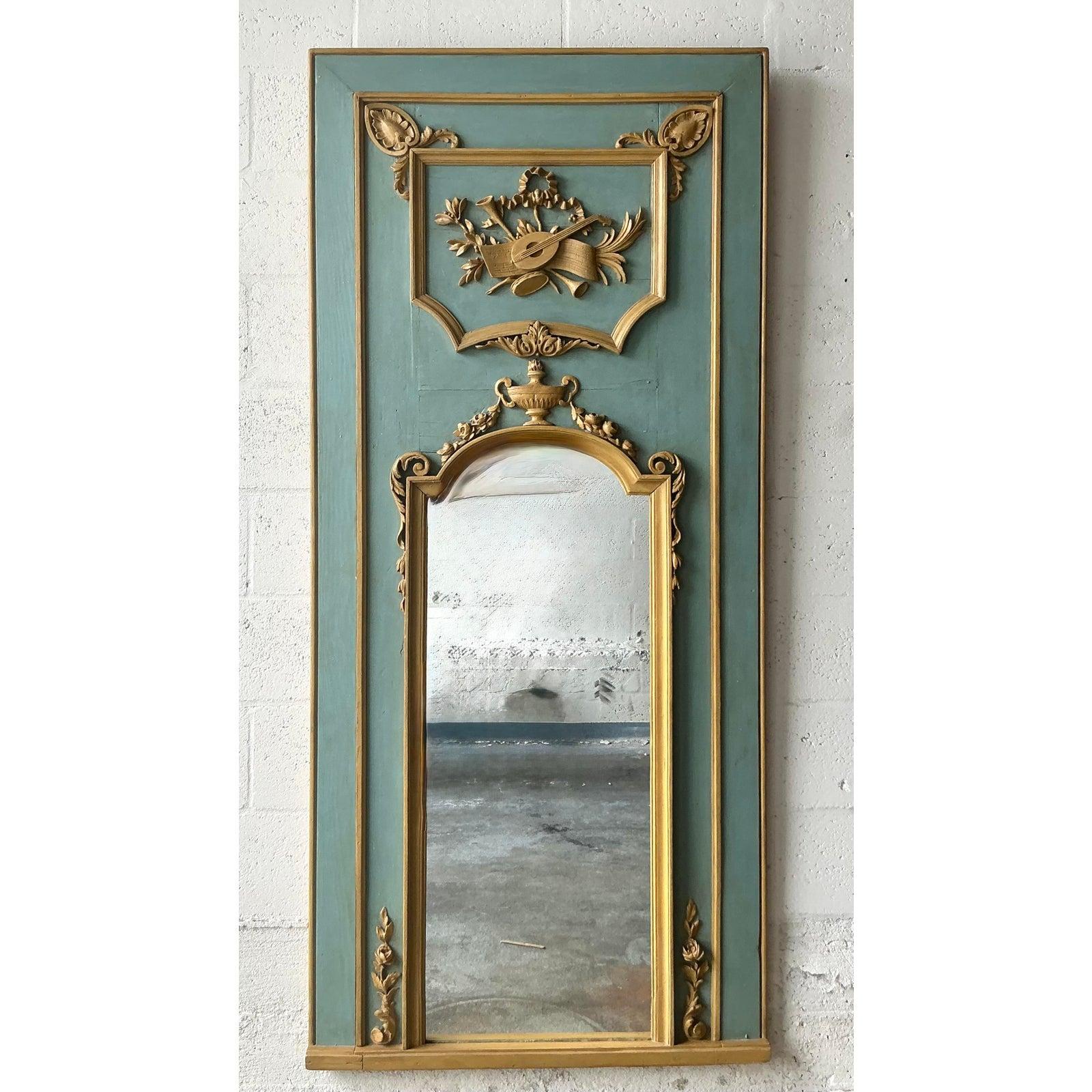 Espejo Trumeau Vintage Regency Punta Dorada en venta 2