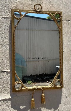 Vintage Regency Gilt Twisted Rope and Tassel Mirror