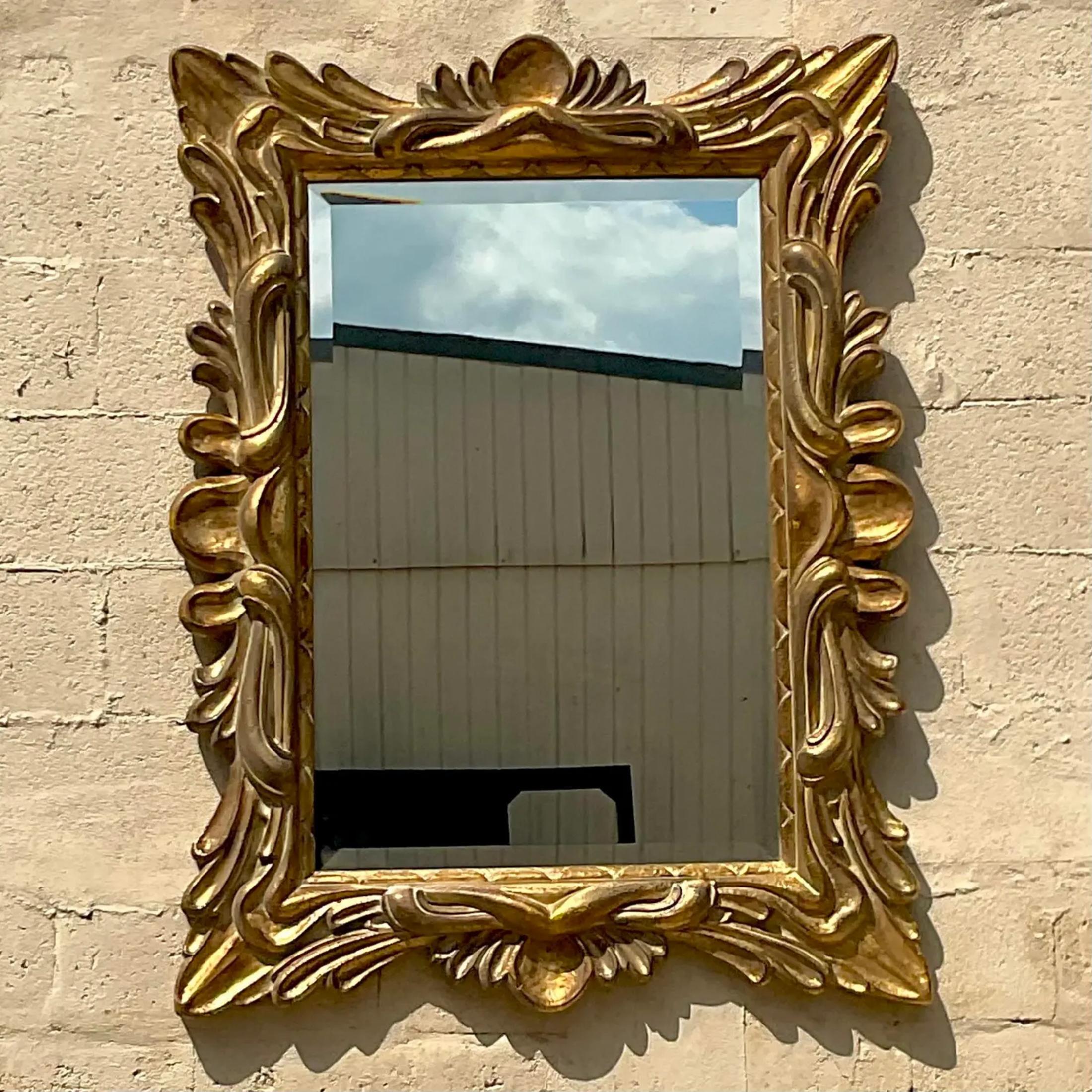 Vintage Regency Gilt Wall Mirror In Good Condition For Sale In west palm beach, FL
