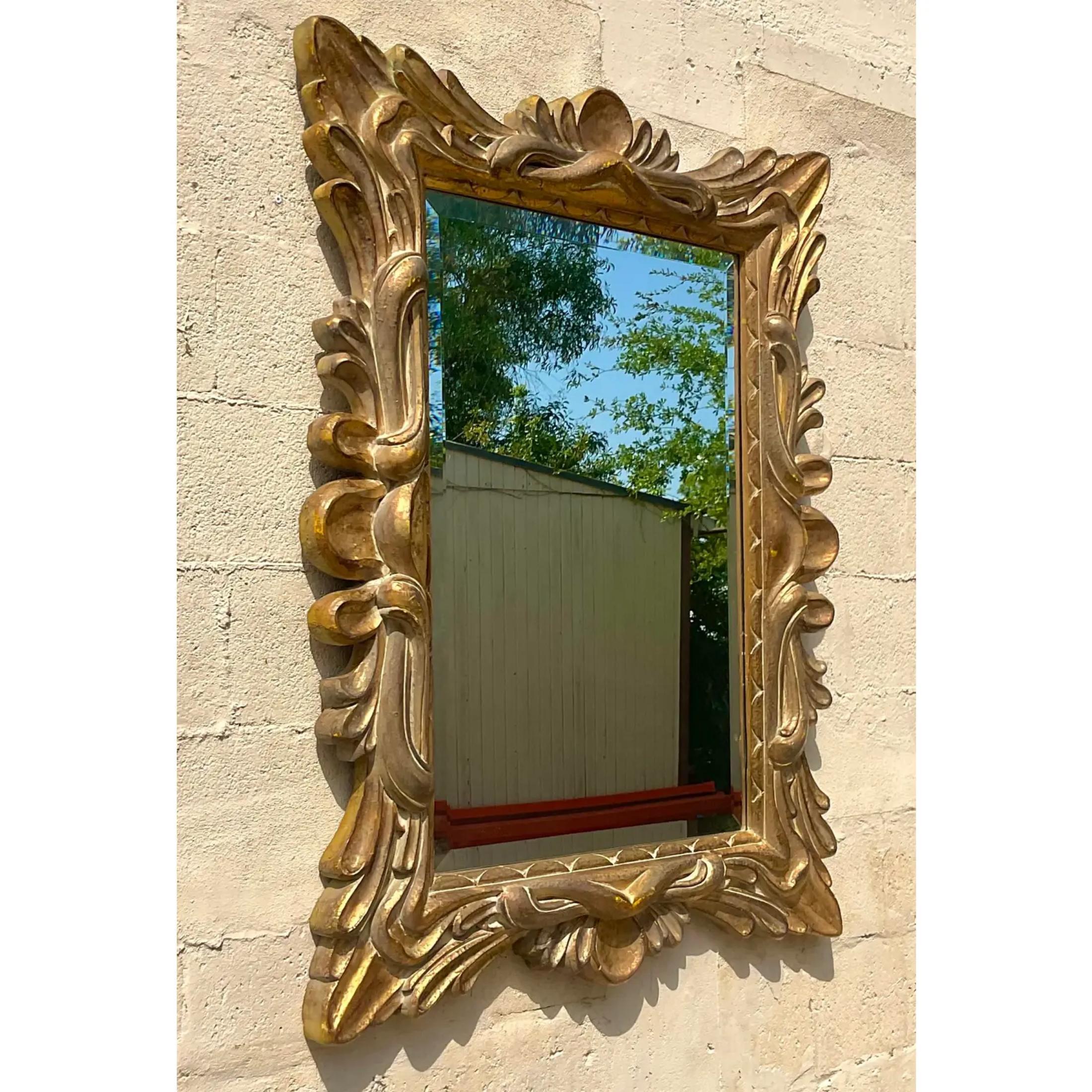 20th Century Vintage Regency Gilt Wall Mirror For Sale