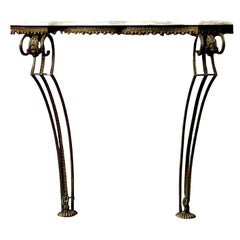 Mesa Consola de Pared Dorada Vintage Regency