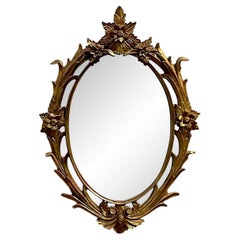 Vintage Regency Gilt Wood Floral Mirror