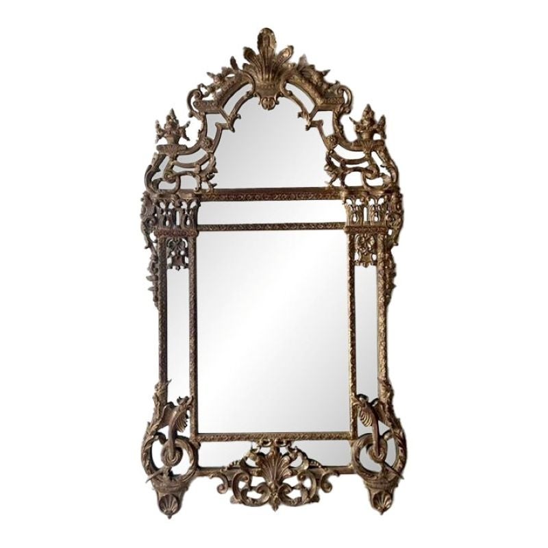 Vintage Regency Giltwood Plume Mirror