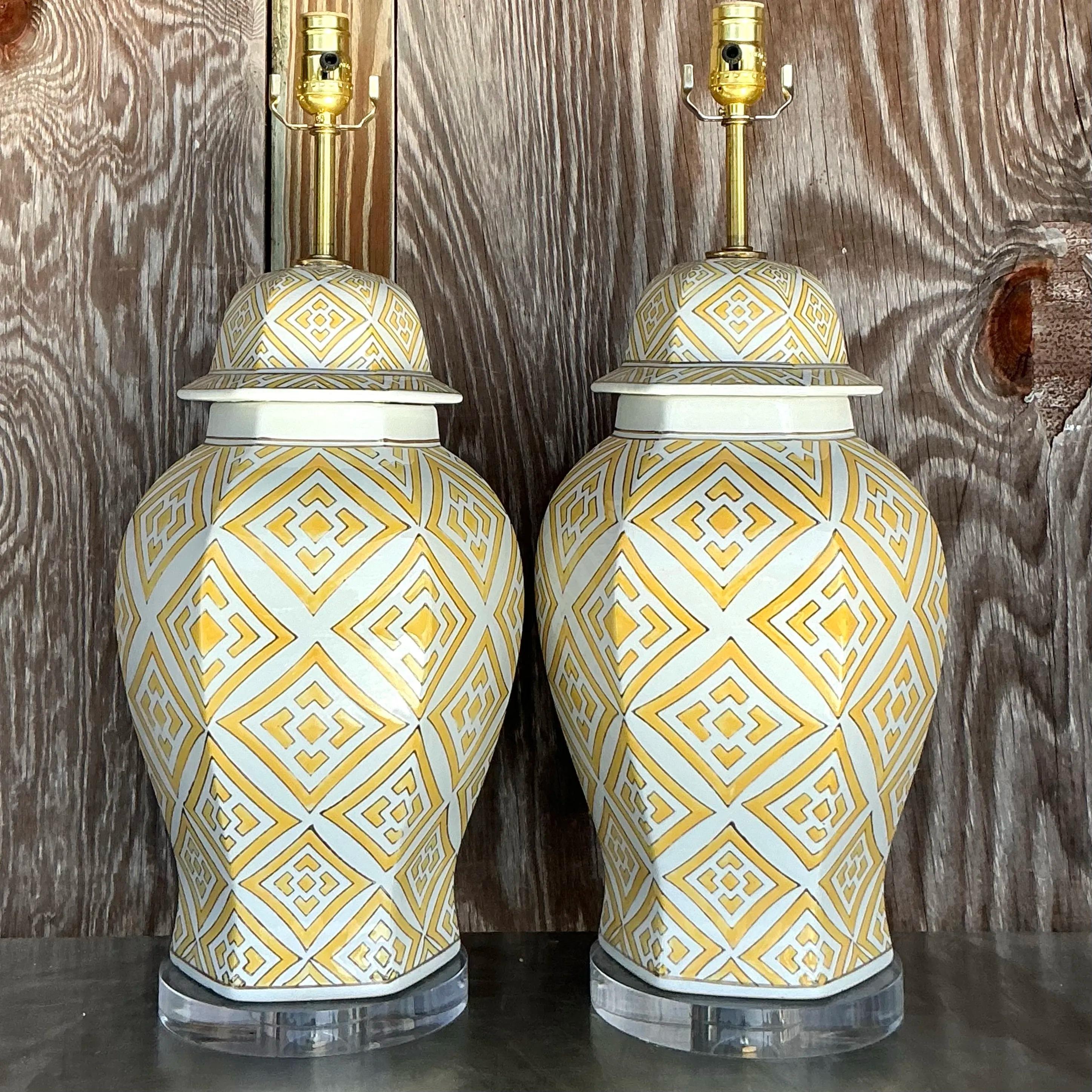 Lampade Ginger Jar d'epoca - una coppia in vendita 1