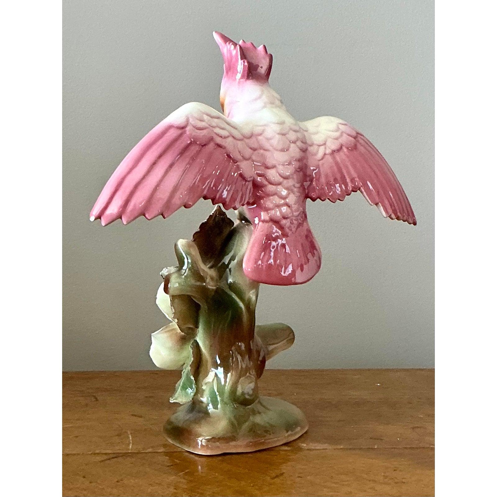 Vintage Regency Glazed Ceramic Bird In Good Condition For Sale In West Palm Beach, FL