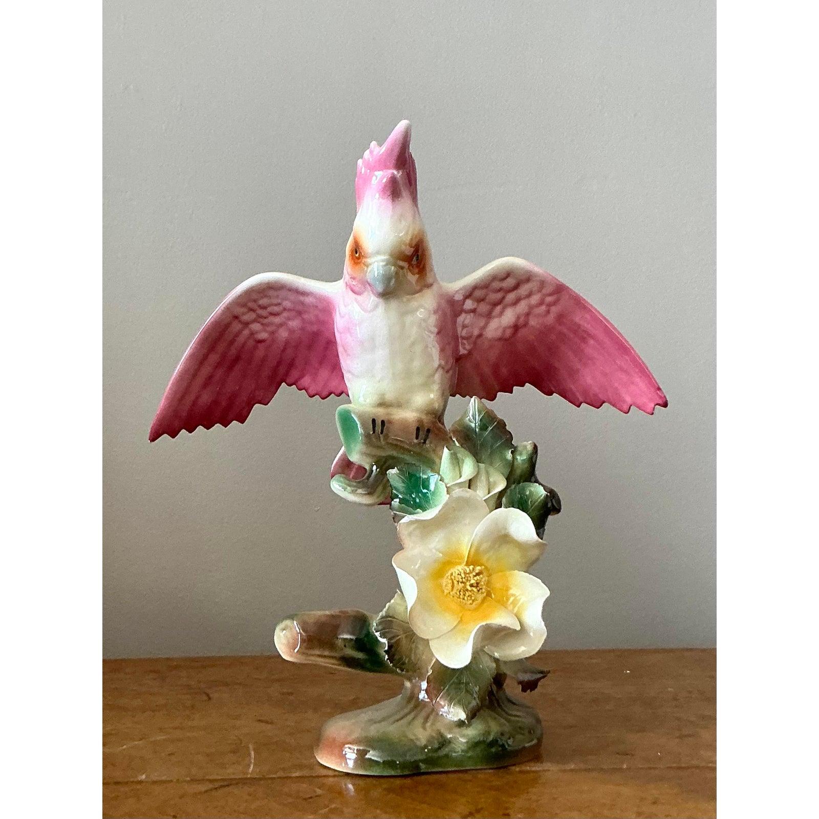 20th Century Vintage Regency Glazed Ceramic Bird For Sale