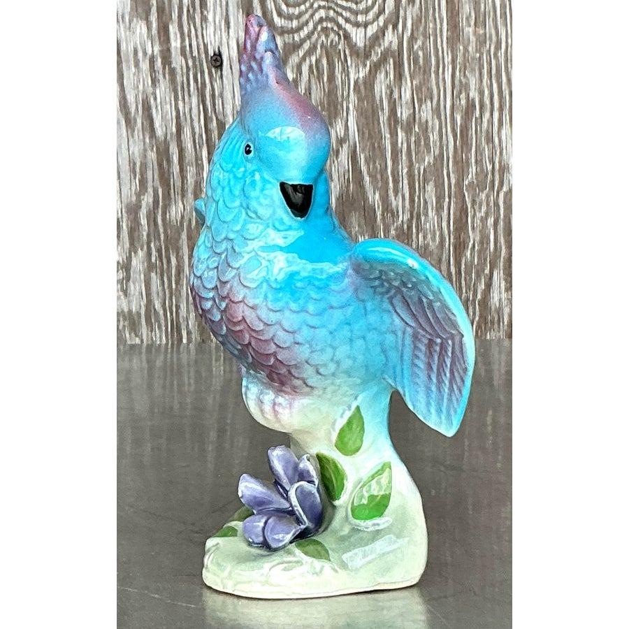 Americano Cacatua blu in ceramica smaltata Vintage By in vendita