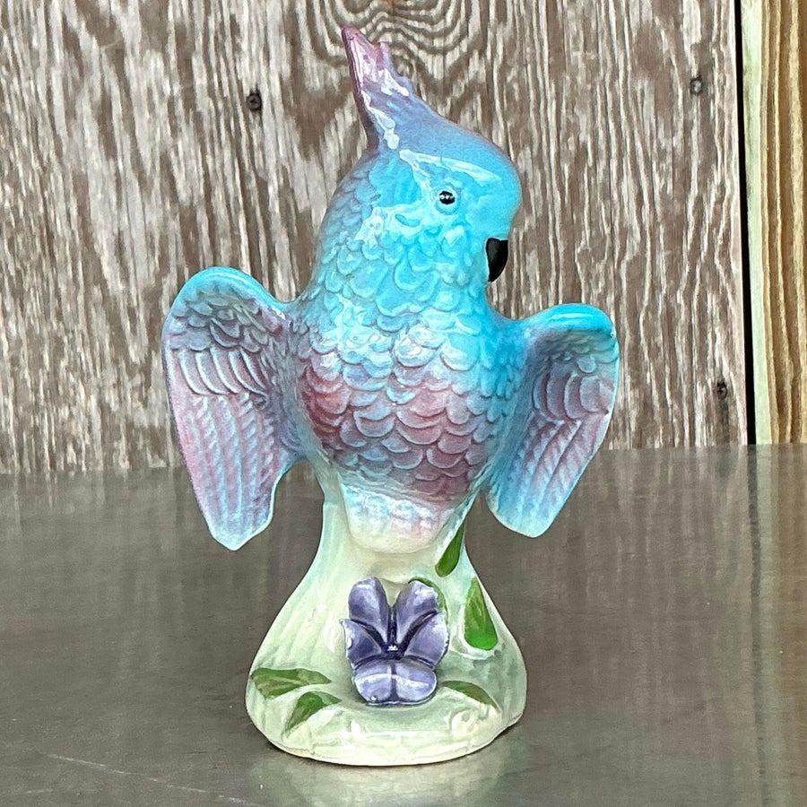 Cacatua blu in ceramica smaltata Vintage By in vendita 1