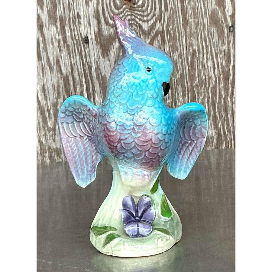 Cacatua blu in ceramica smaltata Vintage By in vendita 2
