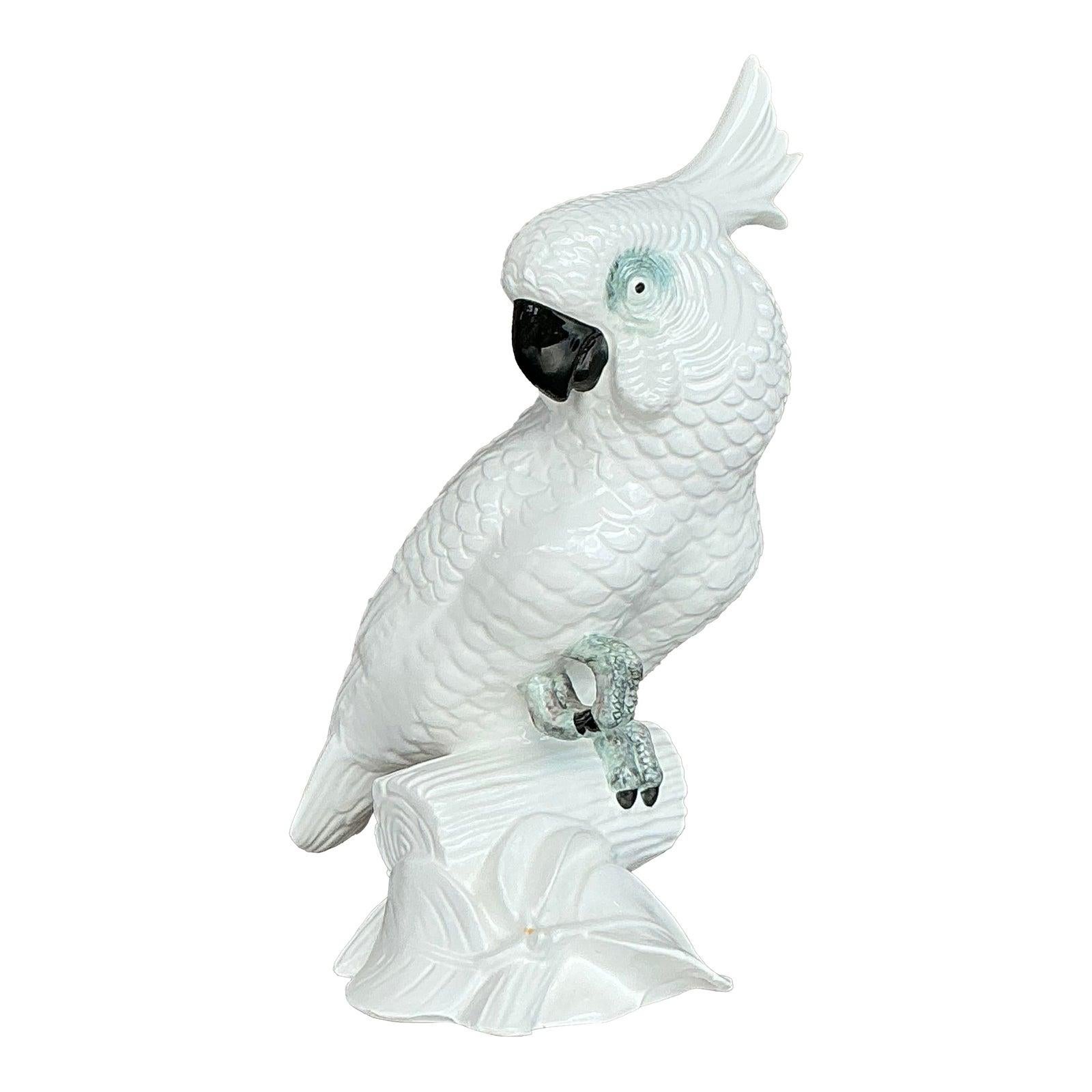Vintage Regency glasierte Keramik Kakadu