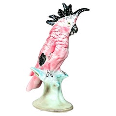 Vintage Regency Glazed Ceramic Cockatoo