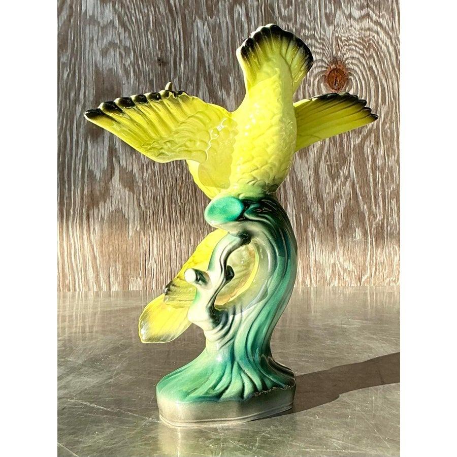 Vintage Regency Glazed Ceramic Cockatoos 1