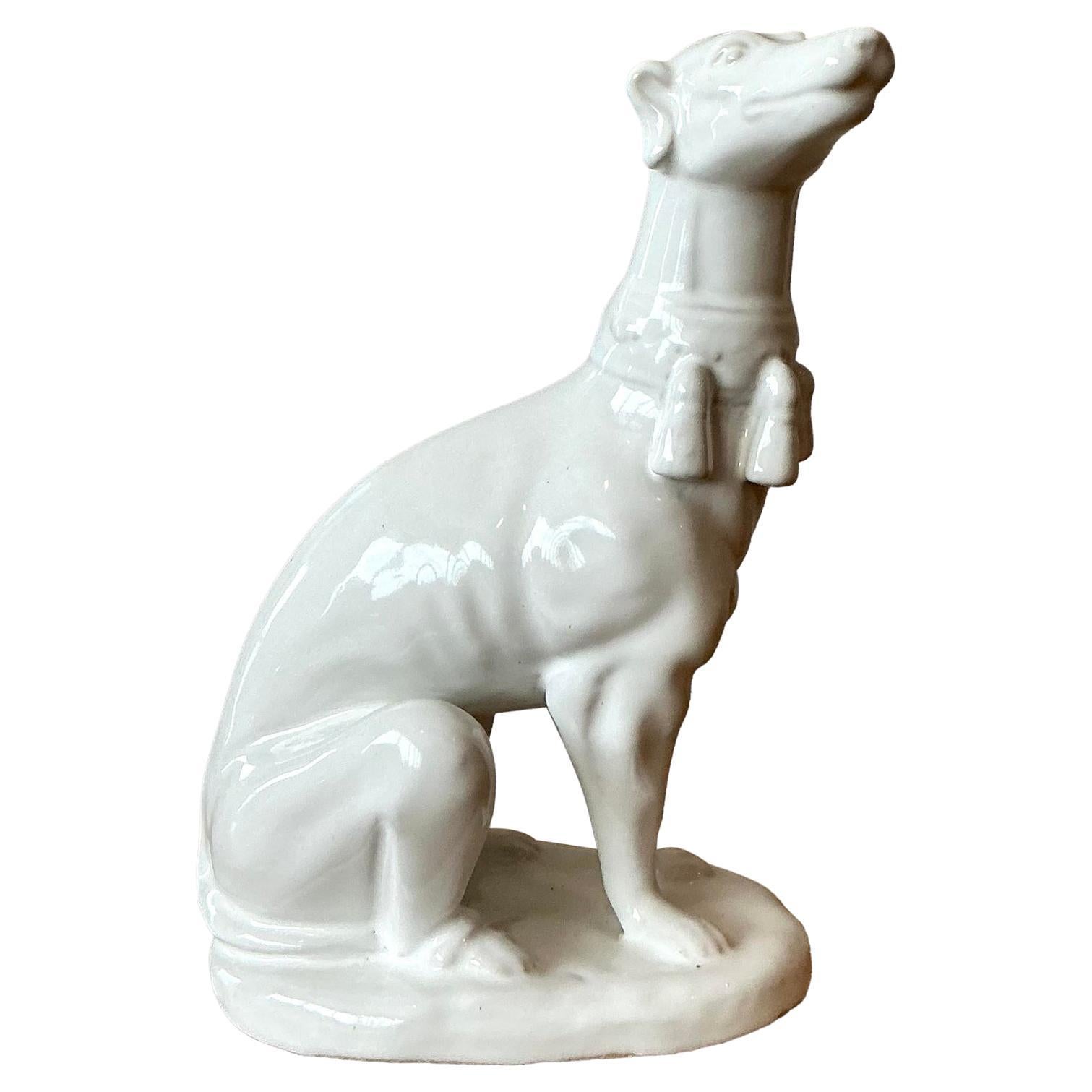 Cane in ceramica smaltata vintage Regency