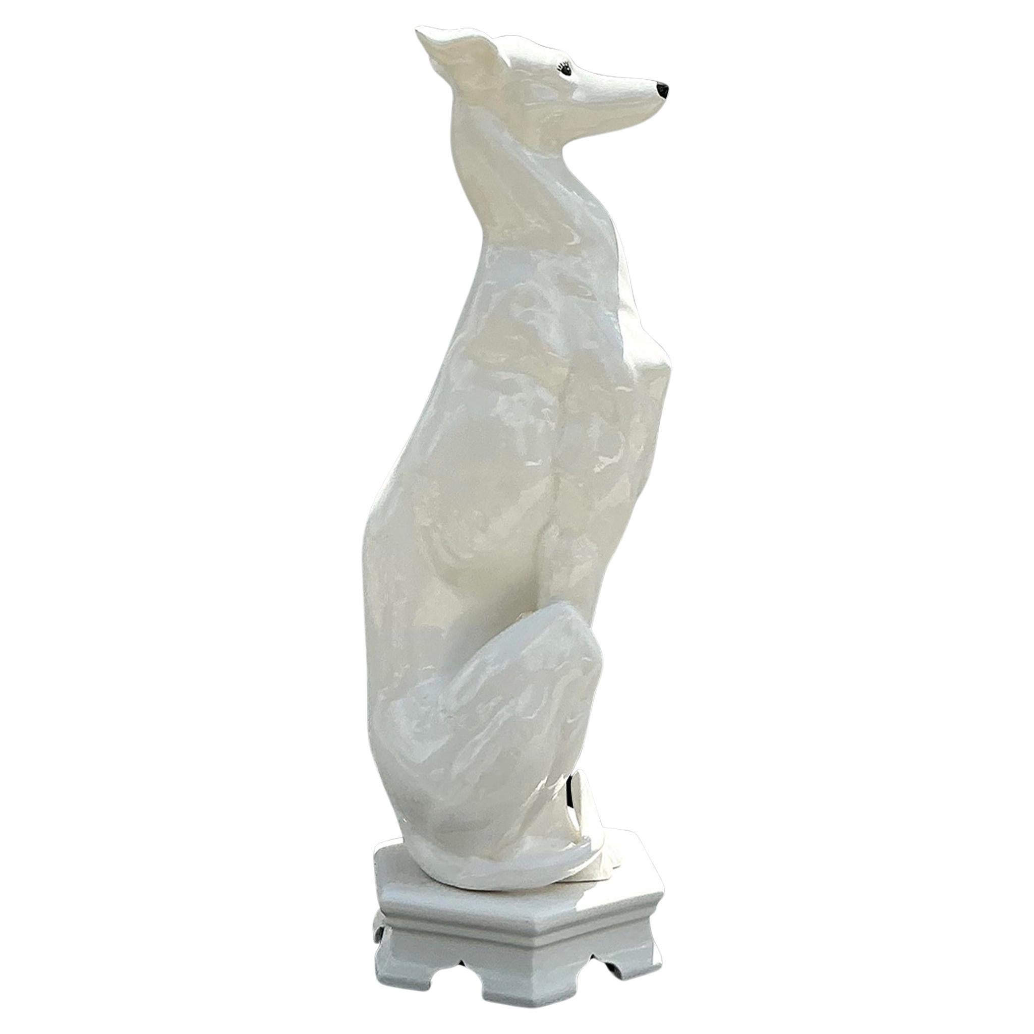 Galgo de cerámica esmaltada Vintage Regency