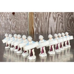 Vintage Regency Glazed Ceramic Place Holders - Set of 13