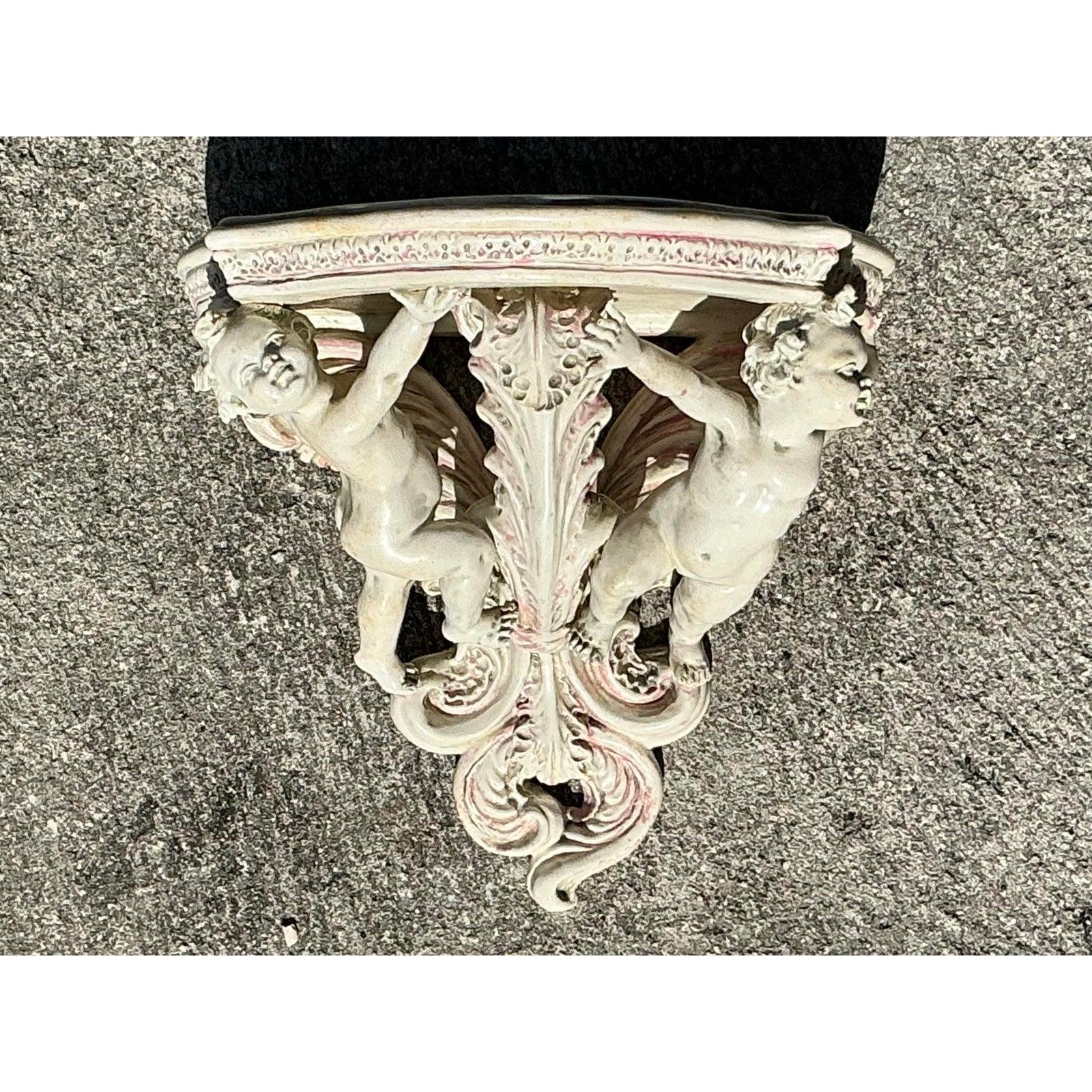Néoclassique Bracelet chérubin vintage Regency en céramique émaillée en vente