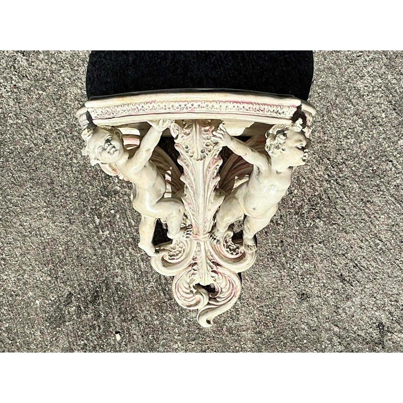 Américain Bracelet chérubin vintage Regency en céramique émaillée en vente
