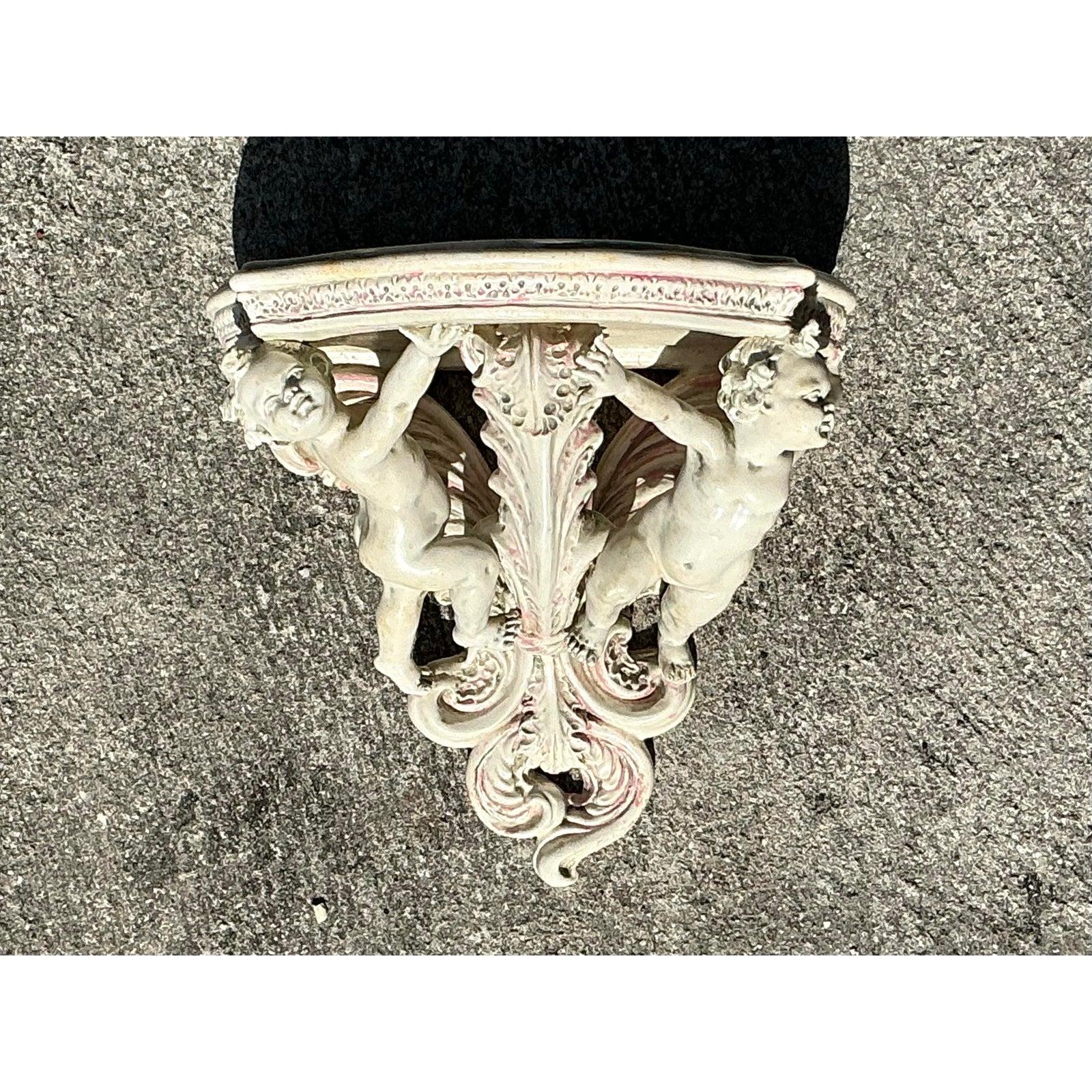 Bracelet chérubin vintage Regency en céramique émaillée Bon état - En vente à West Palm Beach, FL