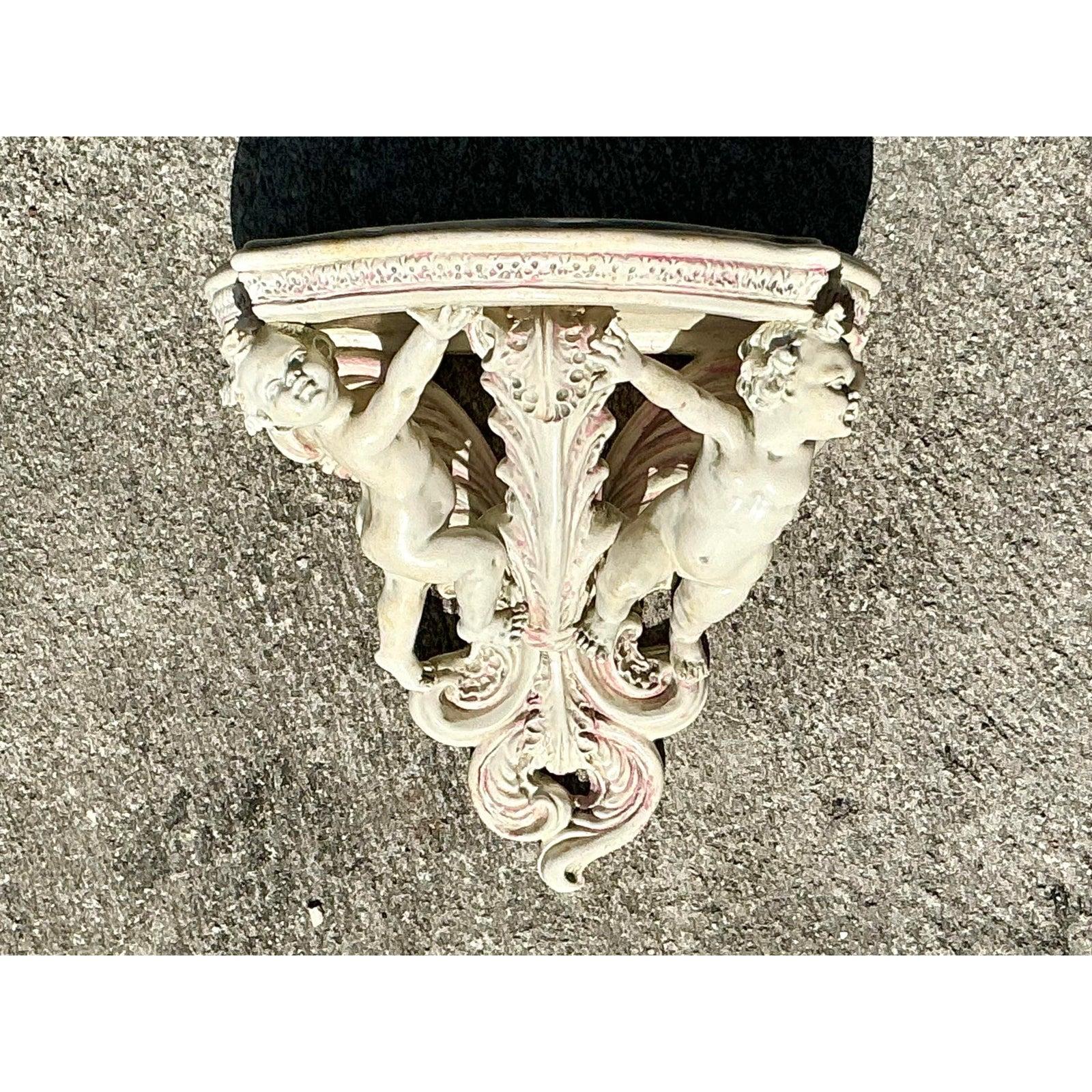 Céramique Bracelet chérubin vintage Regency en céramique émaillée en vente