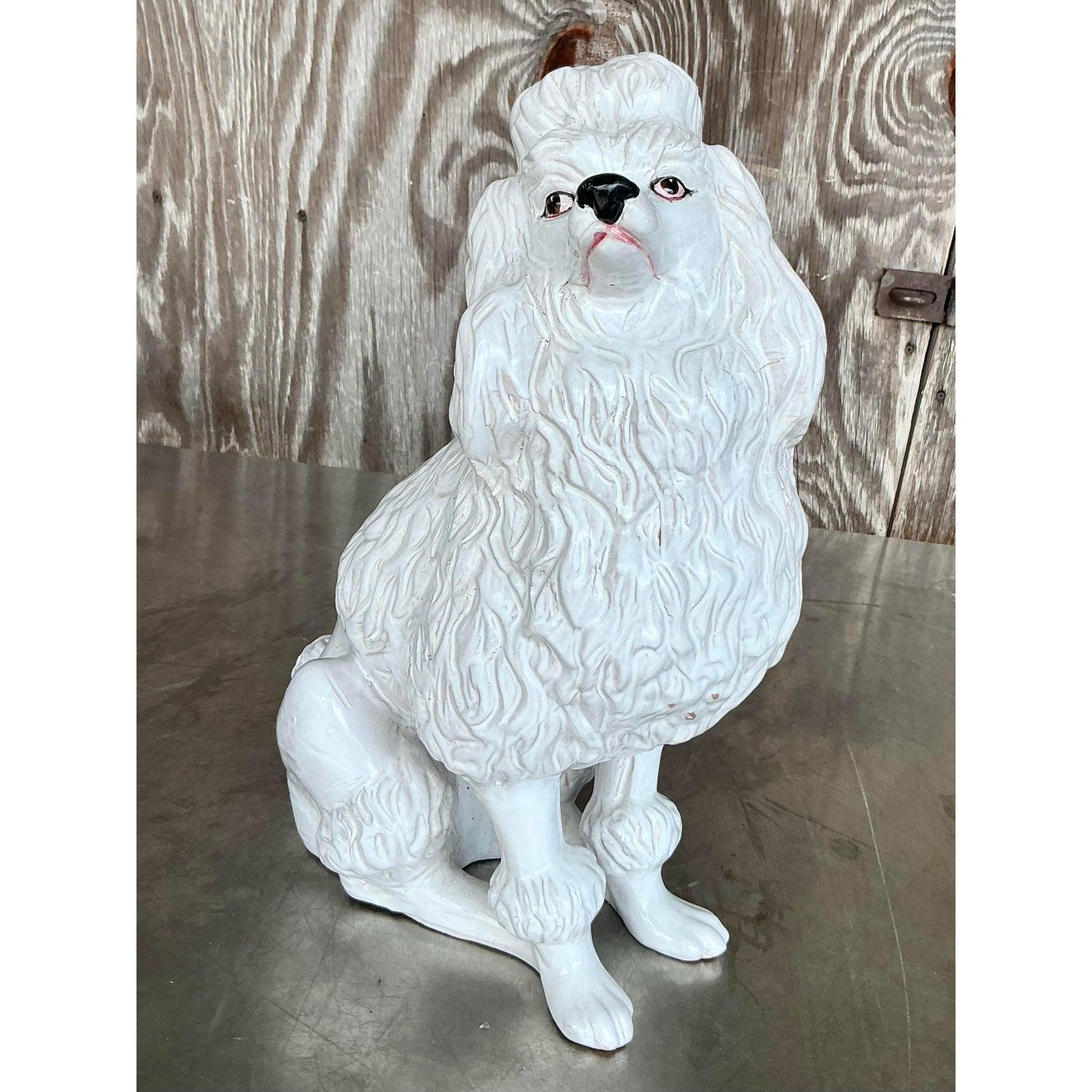 Ceramica Barboncino vintage smaltato Regency in vendita
