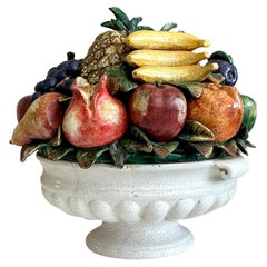 Vintage Regency Glazed Terracotta Fruit Bowl
