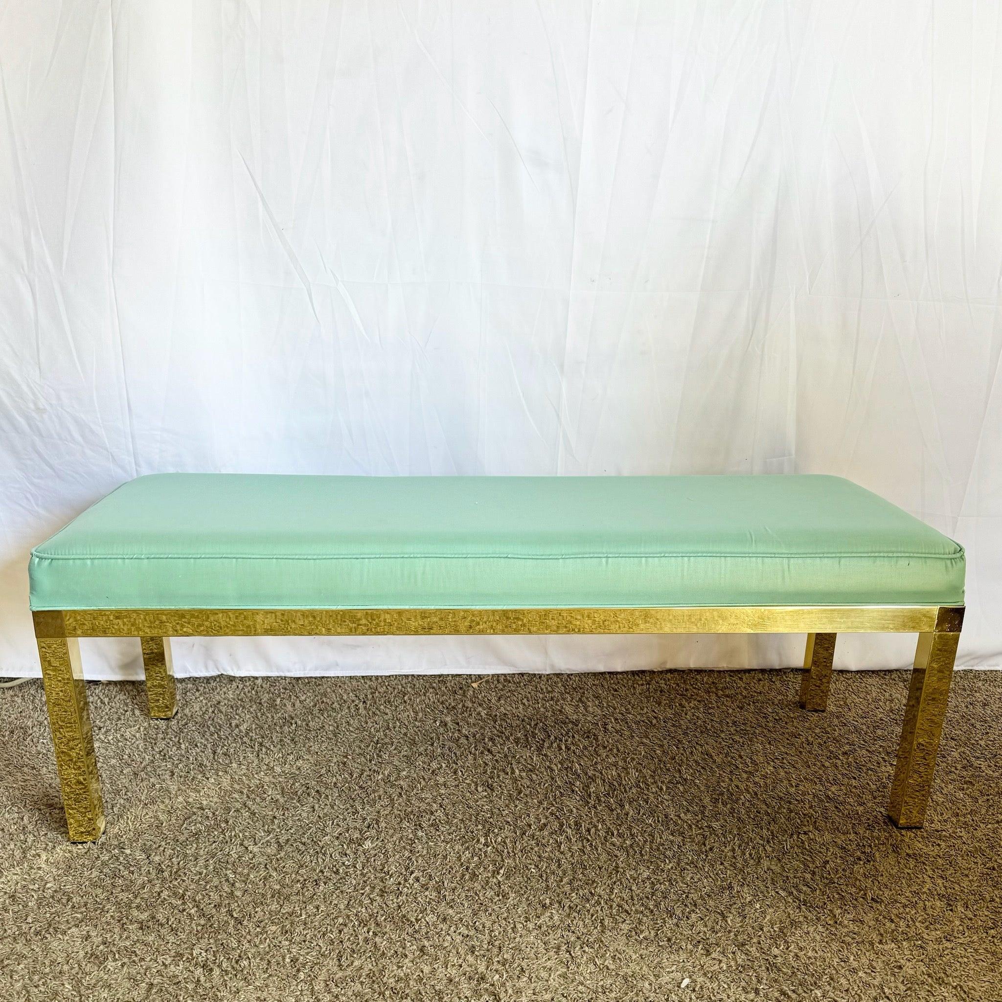 Or Banc Parsons Regency vintage or et turquoise en vente