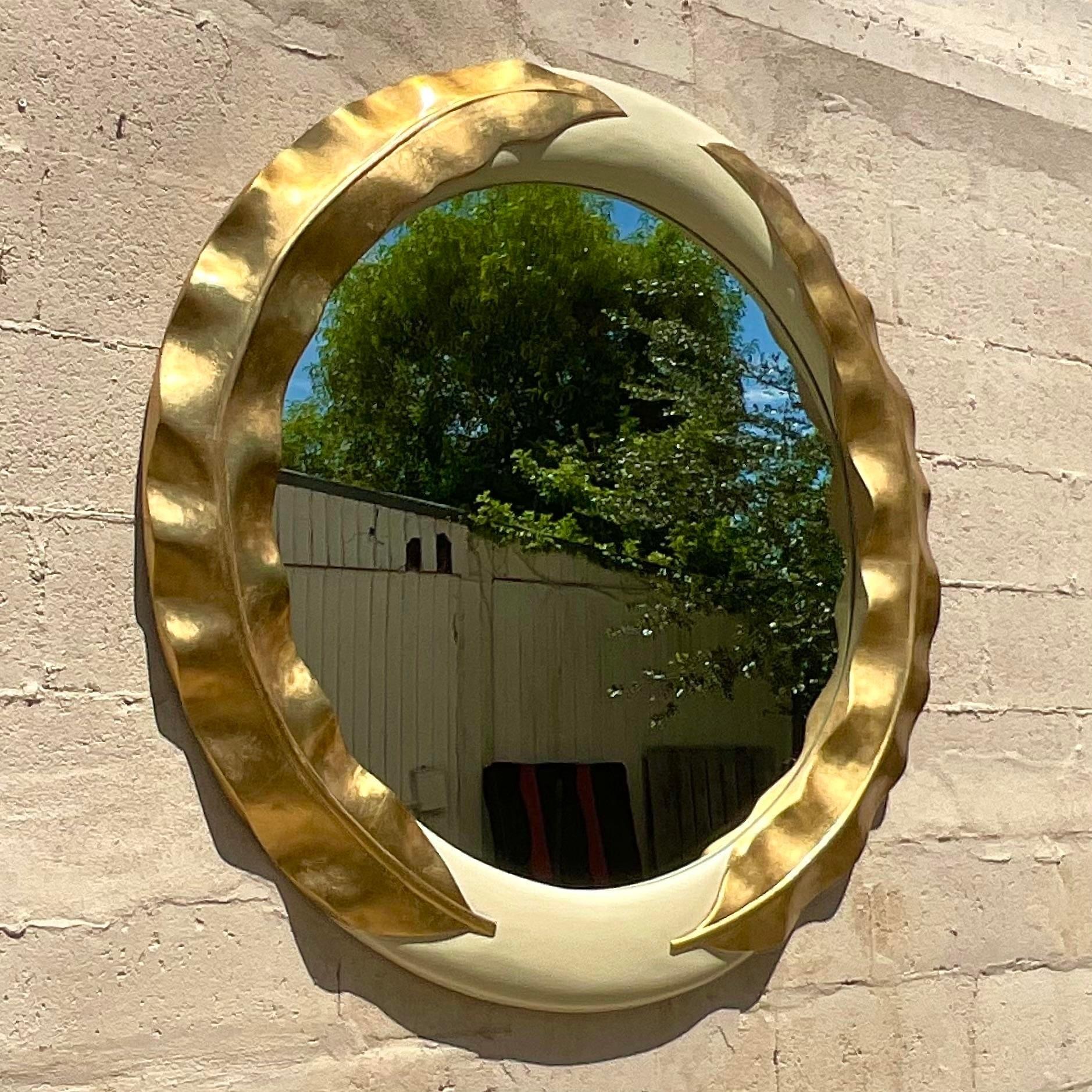 20th Century Vintage Regency Gold Leaf Mirror For Sale