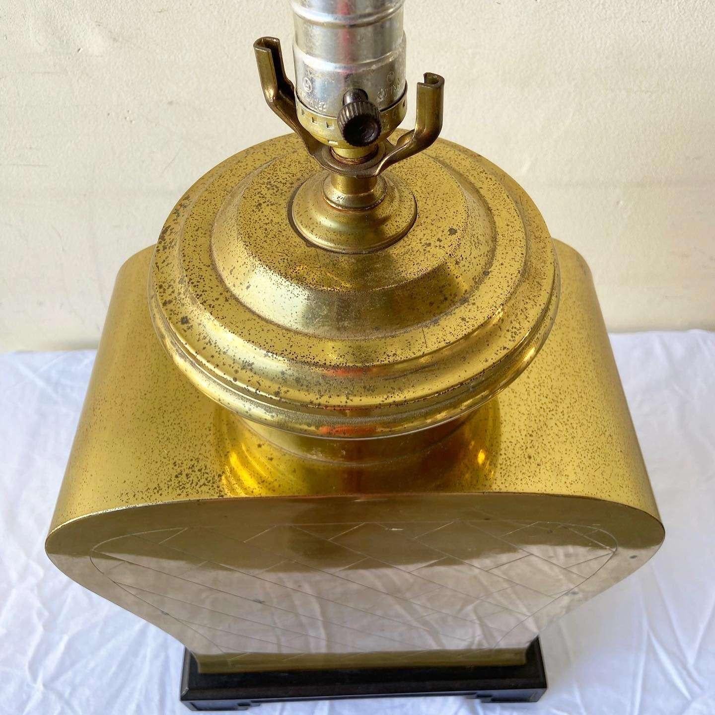 Metal Vintage Regency Golden Table Lamp For Sale