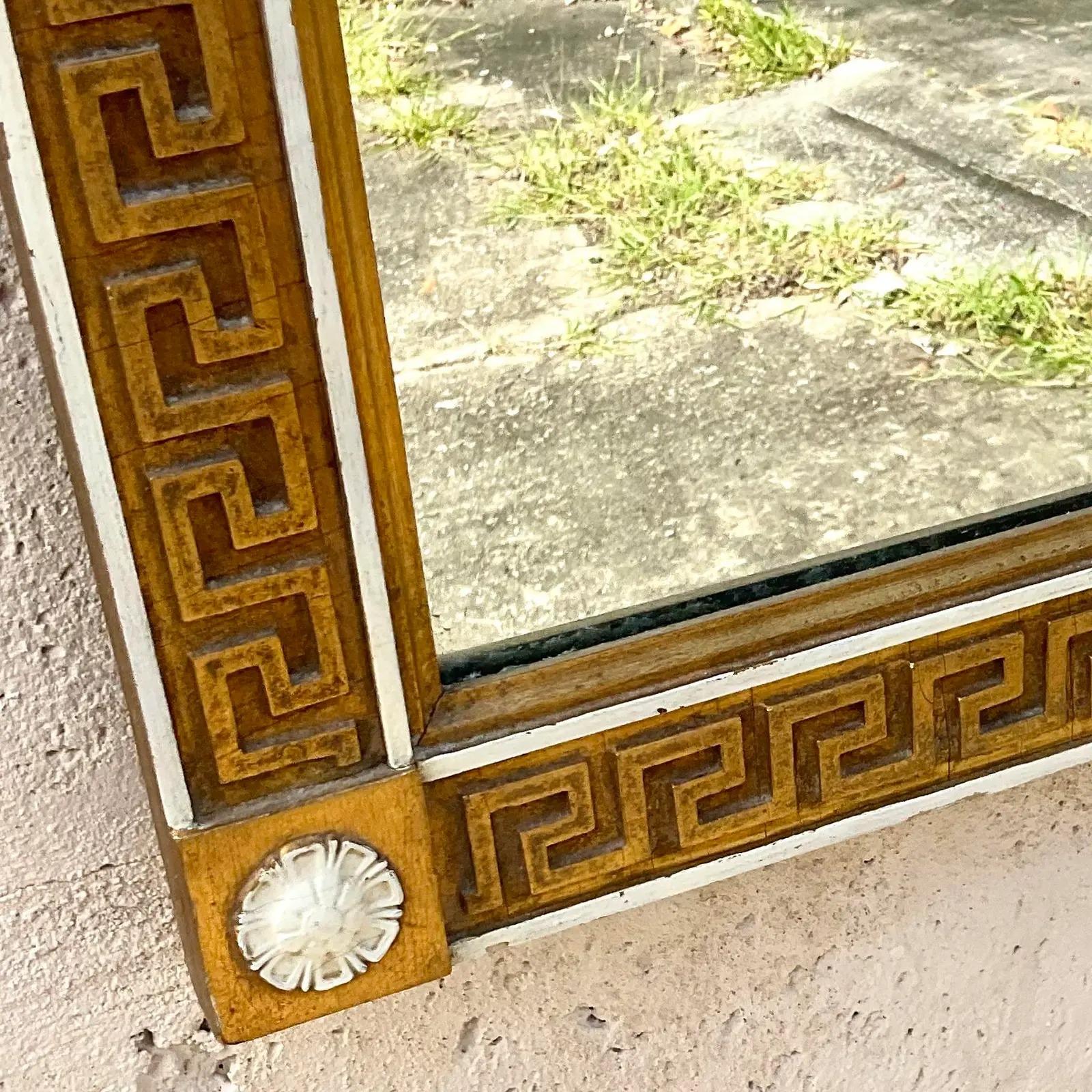 Vintage Regency Greek Key Gilt Mirror For Sale 6