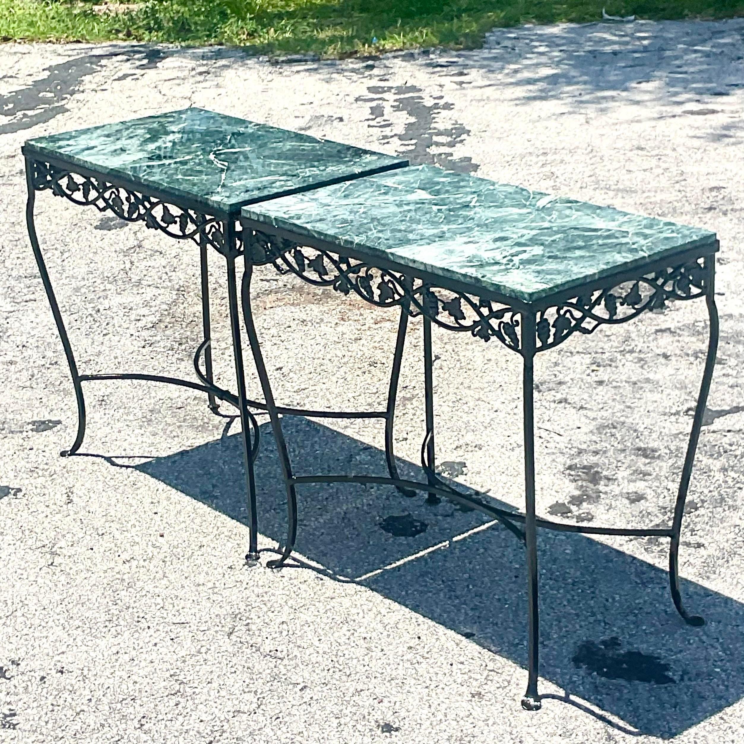 outdoor wrought iron console table
