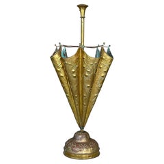 Vintage Regency Hammered Brass Umbrella Stand
