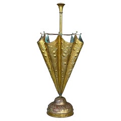 Retro Regency Hammered Brass Umbrella Stand