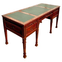 Vintage Regency Hand Carved Executive Desk