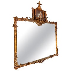 Vintage Regency Hand Carved Gilt Pagoda Mirror